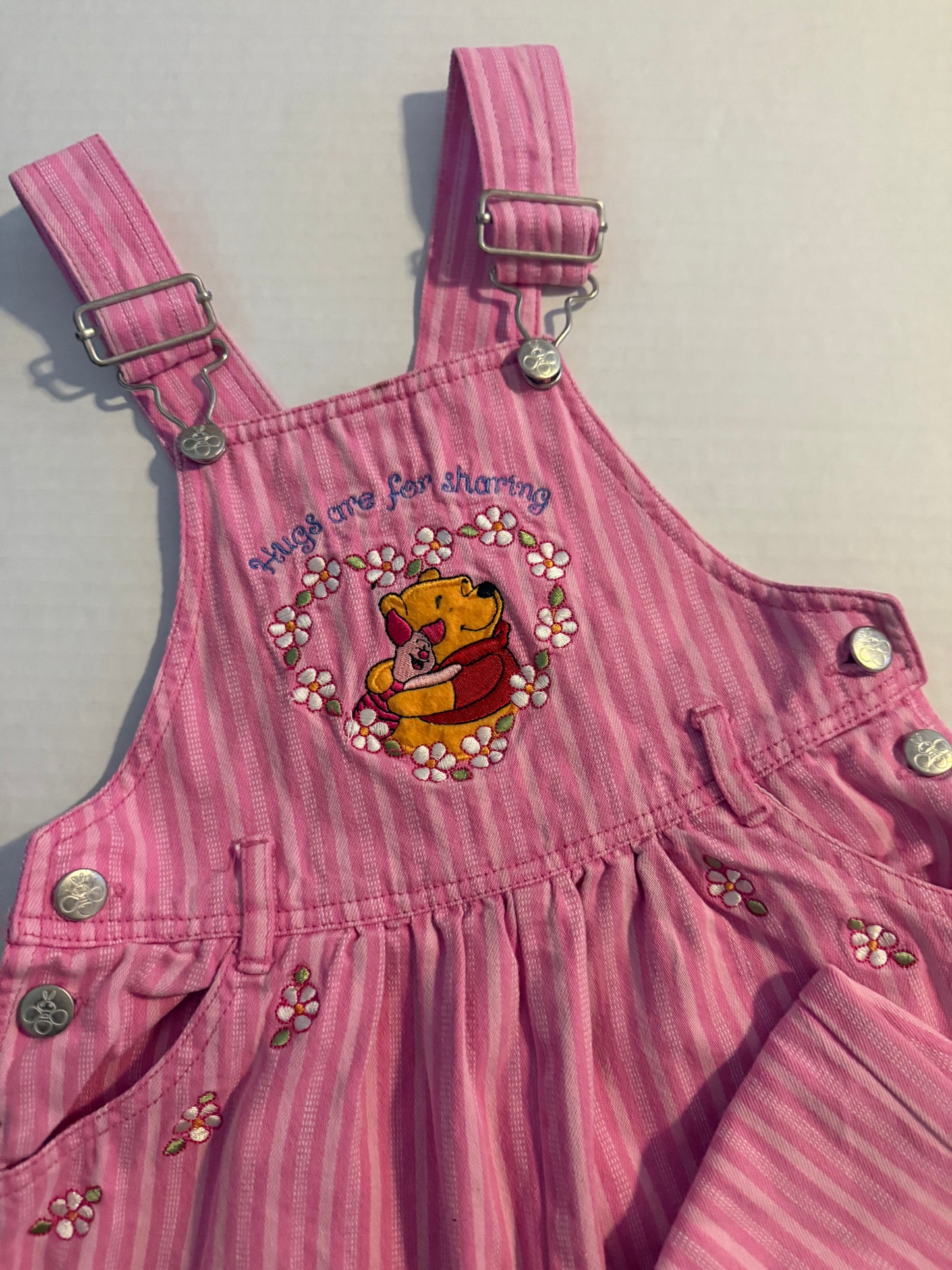 Pink Pooh + piglet overalls