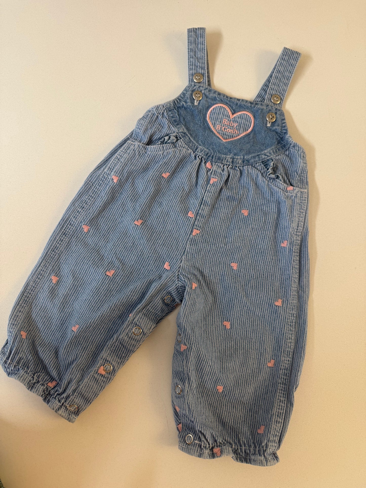90s baby b’gosh heart overalls