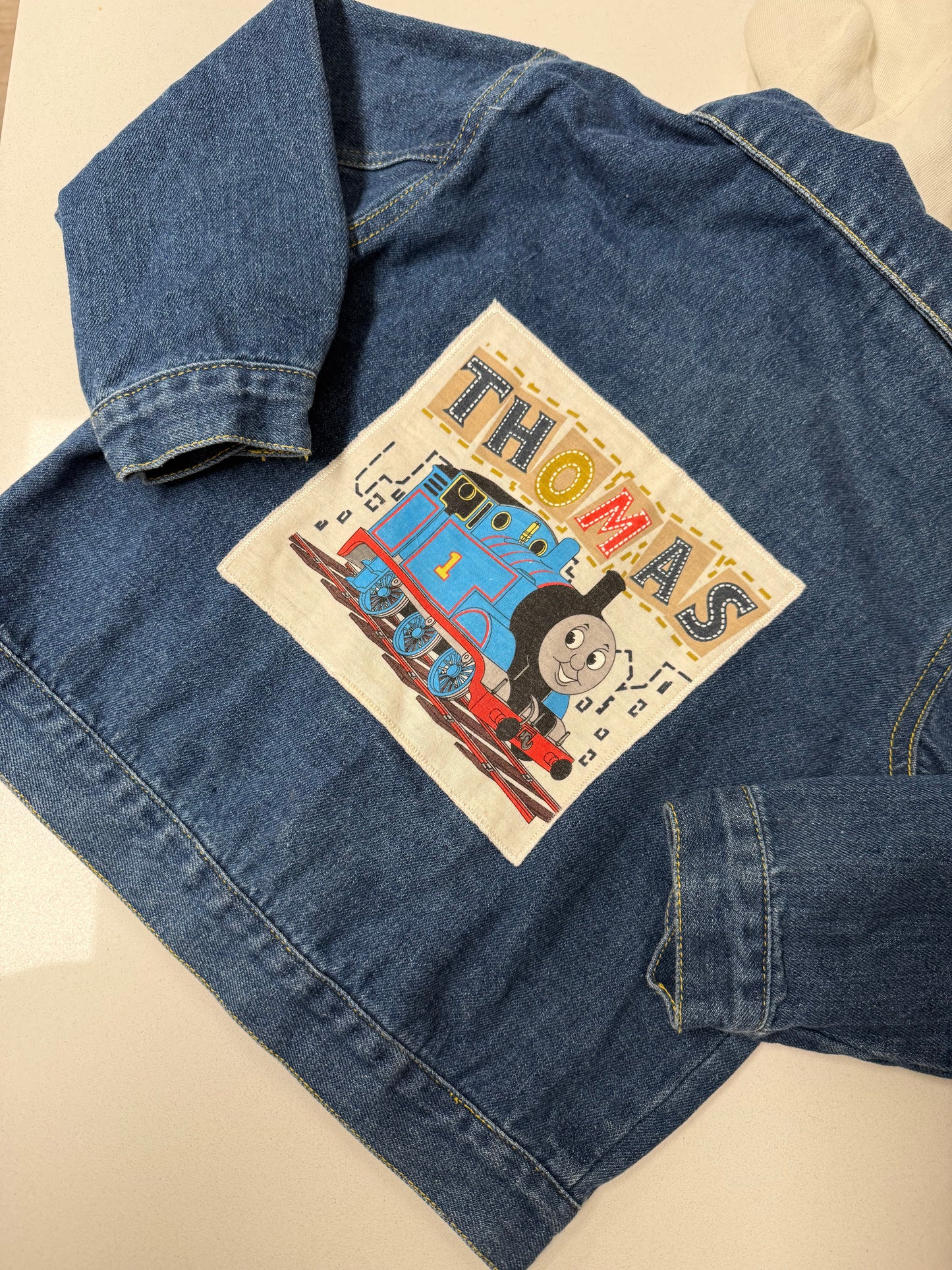 Thomas the train denim jacket + hoodie
