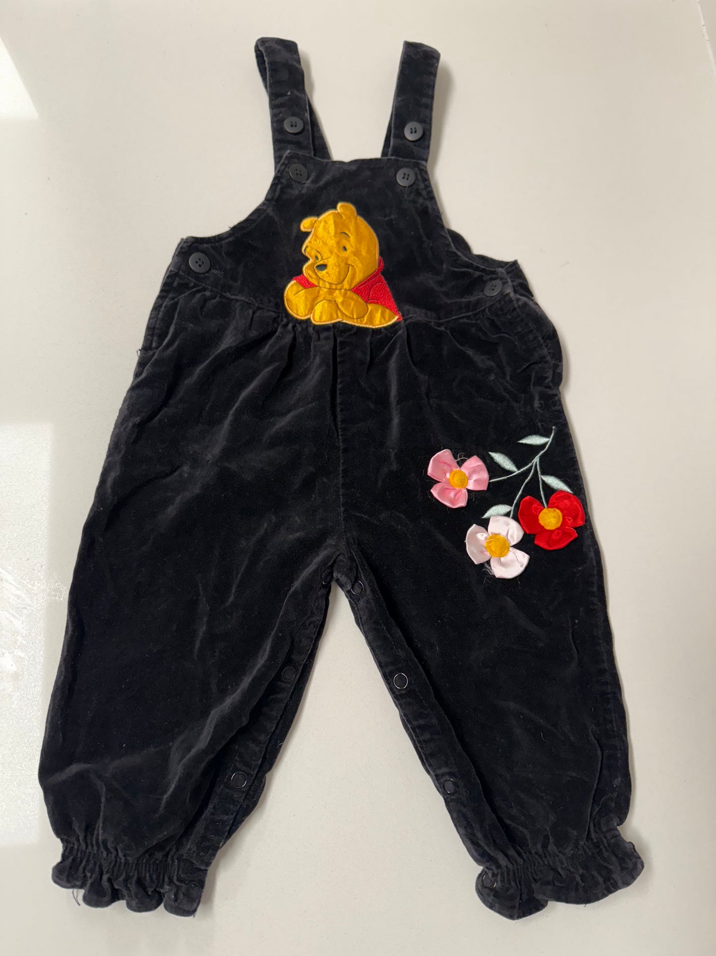 Pooh velour overalls