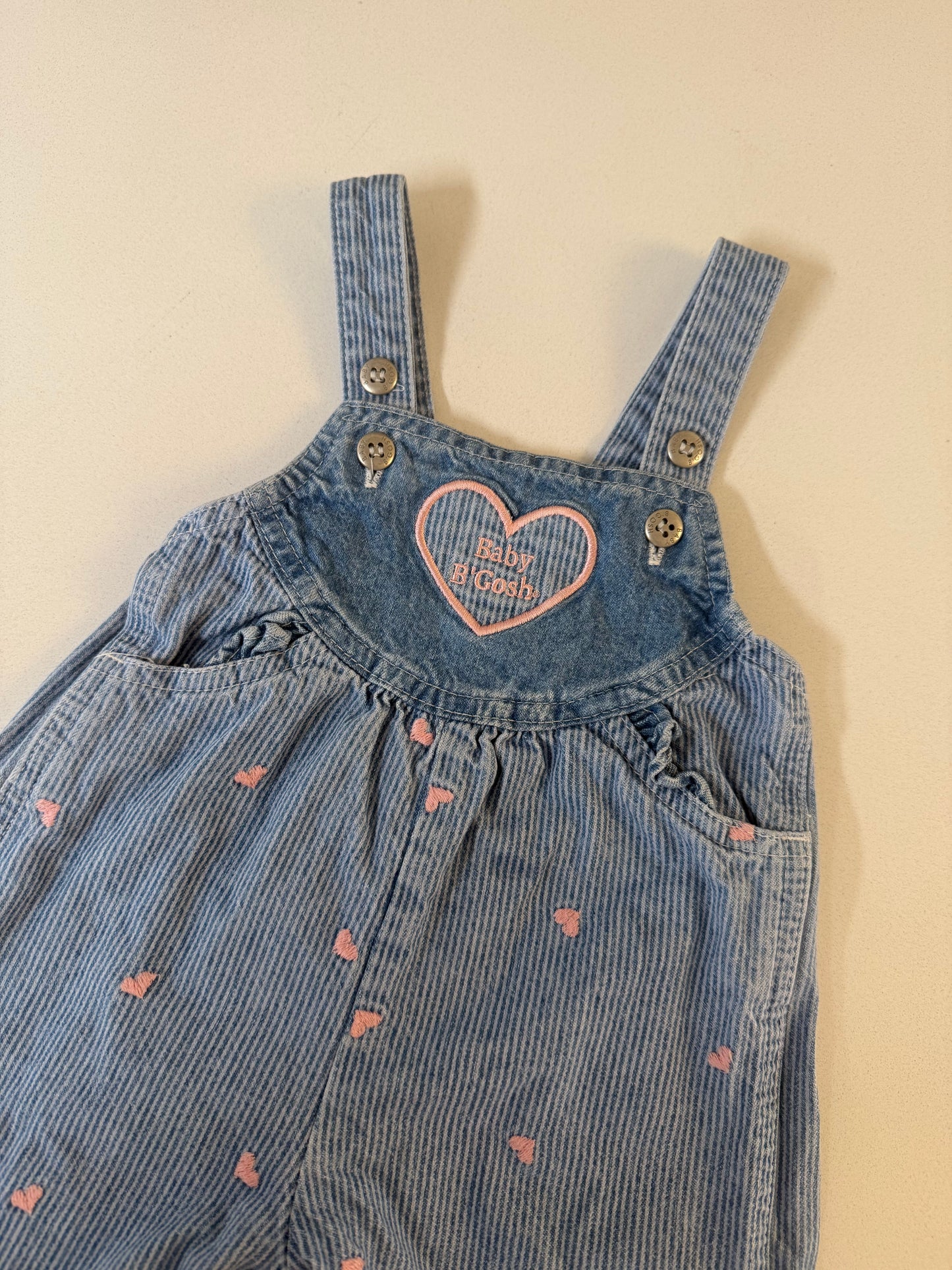90s baby b’gosh heart overalls
