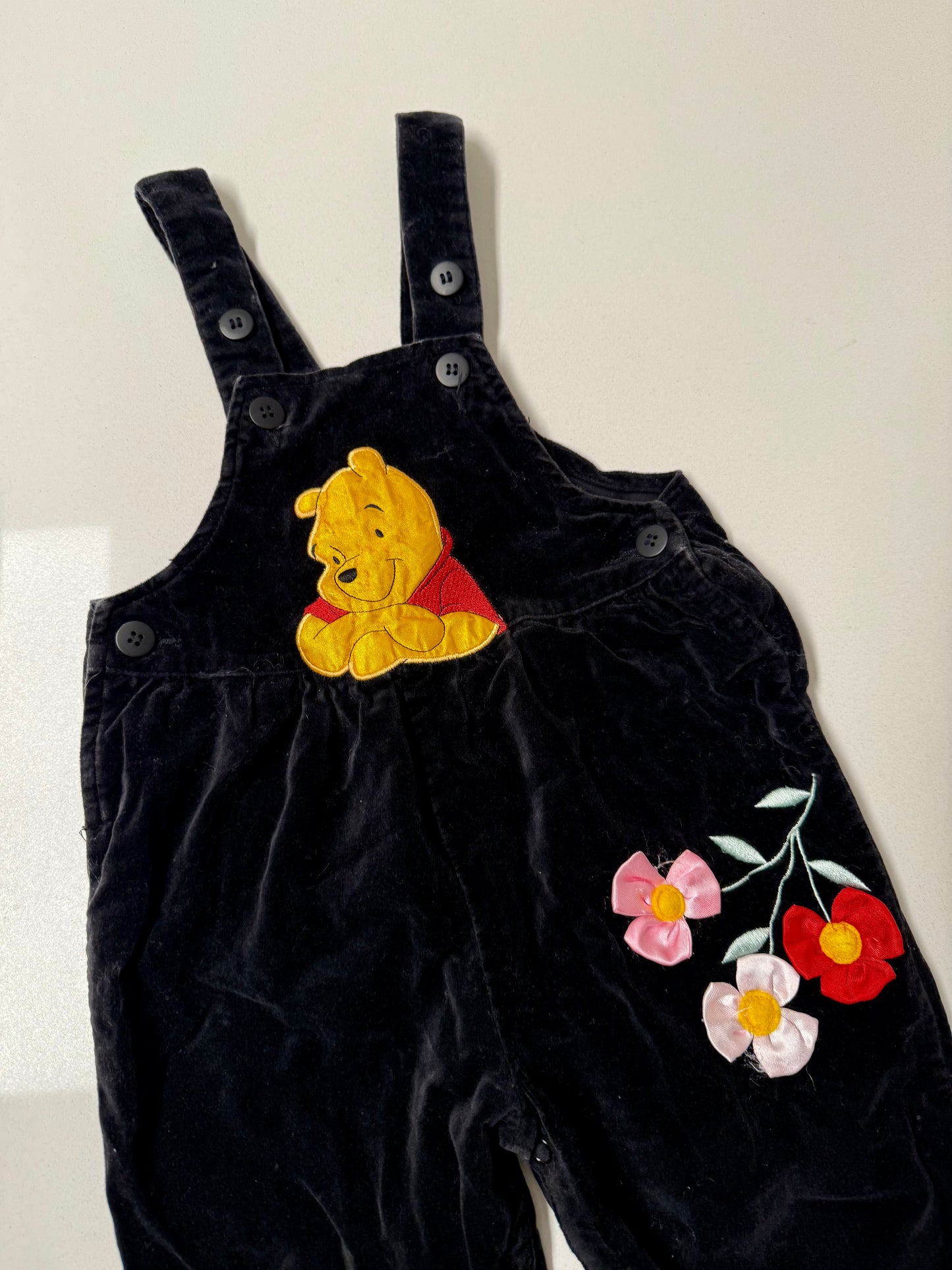 Pooh velour overalls