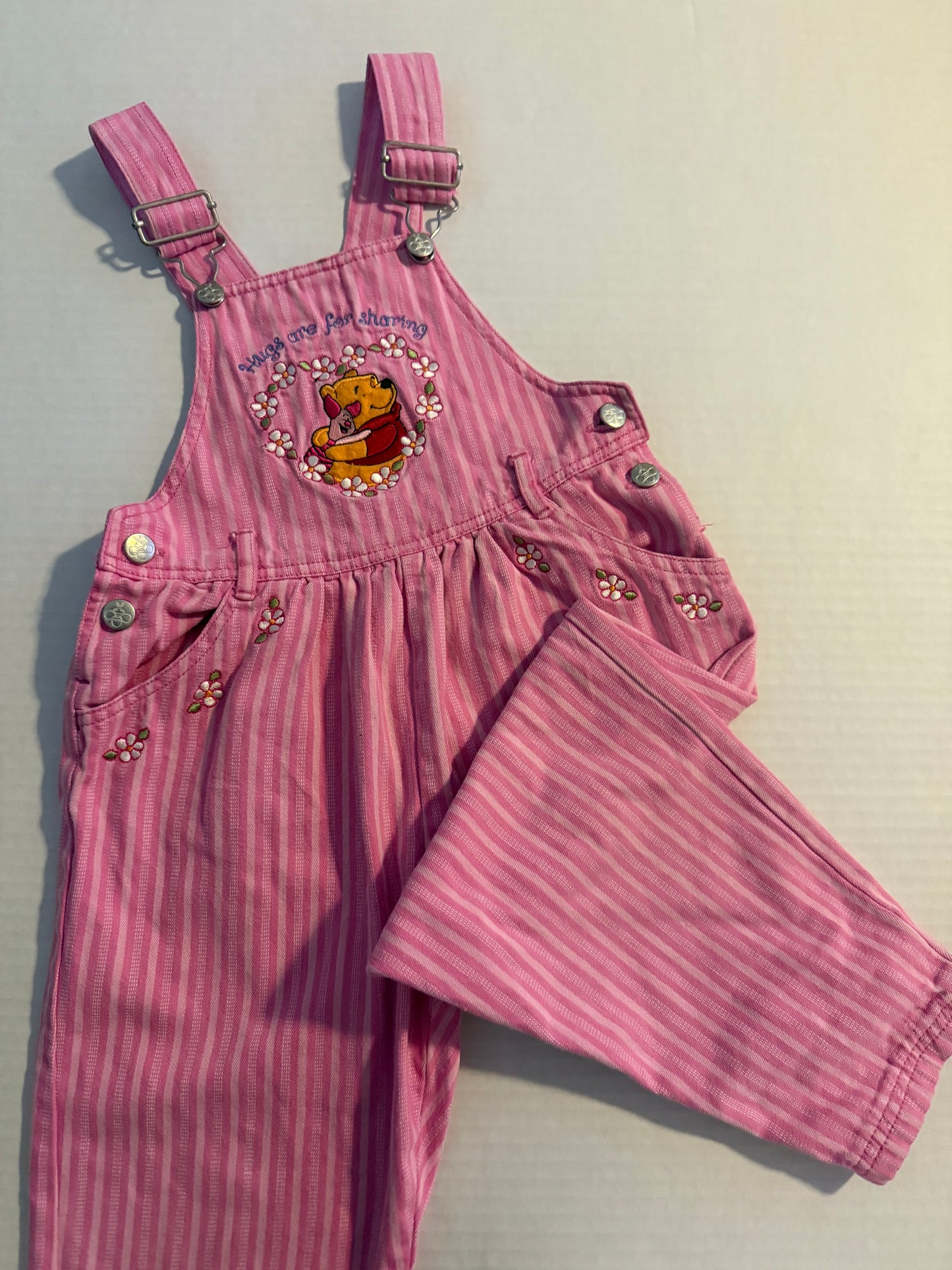 Pink Pooh + piglet overalls