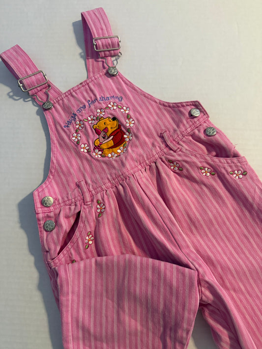 Pink Pooh + piglet overalls