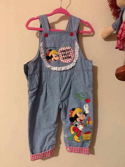 90s baby Minnie overalls