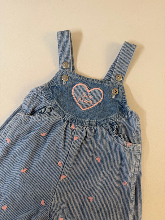 90s baby b’gosh heart overalls